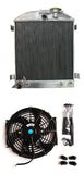 GPI 3ROW 62mm Aluminum Radiator & FAN FOR 1931-1932 Ford Hot Rod Chopped w/Ford 302 V8  Model A 1931 1932