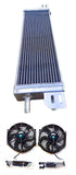 GPI Air to water aluminum intercooler liquid heat exchanger  & fans  Overall Size: 23.5x6.75x2.75(end-tank) inch