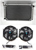 4 ROW Aluminum Radiator & fans FOR NISSAN PATROL GQ SAFARI 2.8&4.2L DIESEL Y60 TD42 AT