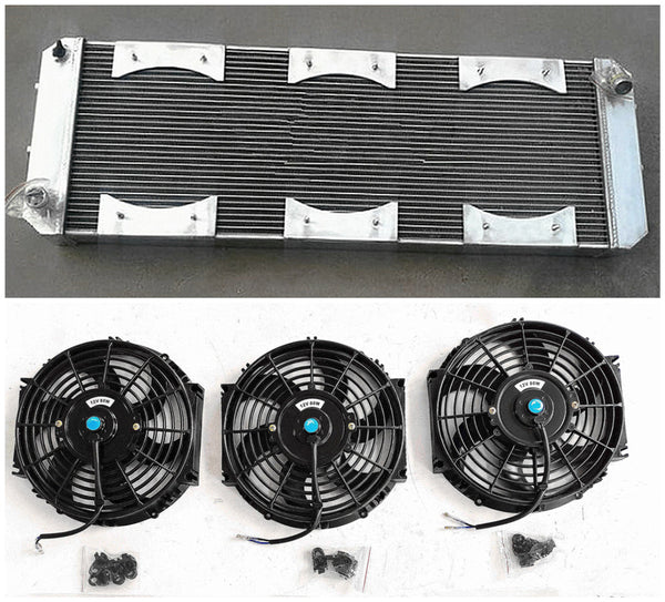 Alunimum Radiator & Shroud & Fans For 1988-2004 LOTUS Esprit S4/SE/S4s/V8/GT/ GT3