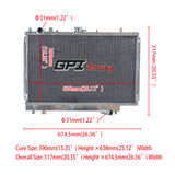 GPI Racing Aluminum Radiator For Mazda BG 323 Familia Protege GTX GTR GT 1.8 BP 1989-1994 Ford TX3 1989 1990 1991 1992 1993 1994