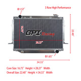 GPI Racing 50mm Aluminum radiator FOR LEXUS LX450 1996-1997 / TOYOTA LAND CRUISER 1993-1997 4.5L MT 1993 1994 1995 1996 1997
