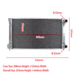 GPI Racing Aluminum ALLOY Radiator FOR 1980-1992 VW Golf/Rabbit/Scirocco GTI MK1/2 8V/16V M/T 1980 1981 1982 1983 1984 1985 1986 1987 1988 1989 1990 1991 1992