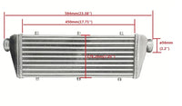 23"x8"x2" FMIC Universal Aluminum Turbo Intercooler 2.25'' inlet/outlet 57mm