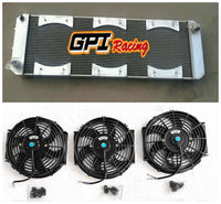 Alunimum Radiator & Shroud & Fans For 1988-2004 LOTUS Esprit S4/SE/S4s/V8/GT/ GT3