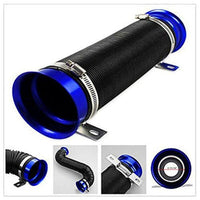 BLUE Universal 3'' Flexible Car Cold Air Intake Hose Filter Pipe Telescopic Tube Kit