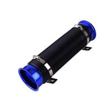 BLUE Universal 3'' Flexible Car Cold Air Intake Hose Filter Pipe Telescopic Tube Kit