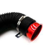 RED Universal 3'' Flexible Car Cold Air Intake Hose Filter Pipe Telescopic Tube Kit