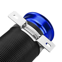 BLUE Universal 3'' Flexible Car Cold Air Intake Hose Filter Pipe Telescopic Tube Kit