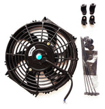 GPI 2 X 10" inch 12V Pull/Push Slim Radiator Electric Cooling Thermo Fan+Mounting Kits