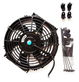 GPI 10" inch 12V Pull/Push Slim Radiator Electric Cooling Thermo Fan+Mounting Kits