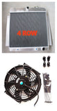 4 ROW ALUMINUM RADIATOR + Fan FOR 1955-1959 CHEVY PICKUP TRUCK V8  AT/MT 1955 1956 1957 1958 1959