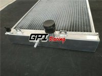 GPI Aluminum Radiator & fan For 2003-2006 Mitsubishi Evolution EVO VIII IX 8 9 Half Size Race 2003 2004 2005 2006