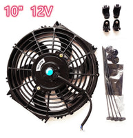 GPI 2 X 10" inch 12V Pull/Push Slim Radiator Electric Cooling Thermo Fan+Mounting Kits