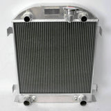 GPI  3 Row Aluminum Radiator & fan For 1928 1929 Ford Model A w/Flathead Engine V8