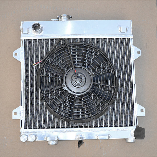 Aluminum radiator & fan for 1982-1991  BMW E30 M10 316i 318i MT 1982 1983 1984 1985 1986 1987 1988 1989 1990 1991