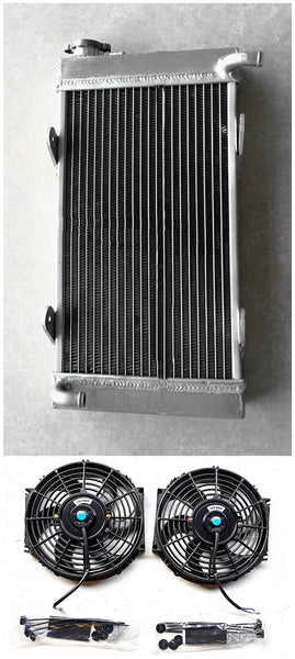 GPI 50mm Aluminum Radiator & fans FOR Go Kart go-kart karting 17 3/4"W x 9 1/2"H x 2"T size