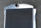 GPI 56MM Core Aluminum Radiator+Fan For 1940 1941 Chevy STREET ROD 3.5L L6 Polished AT / MT