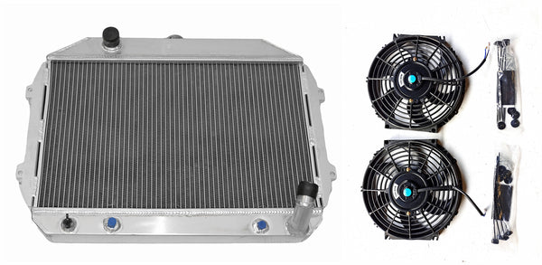 GPI 3 ROW Aluminum Radiator & fans FOR 1970-1975   Nissan Datsun 240Z 260Z L24 L26 AT  1970 1971 1972 1973 1974 1975