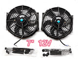 GPI 2pcs  7" 12V Slim Radiator Cooling Thermo Fan & Mounting kit MGA/MGB GT  Brand New