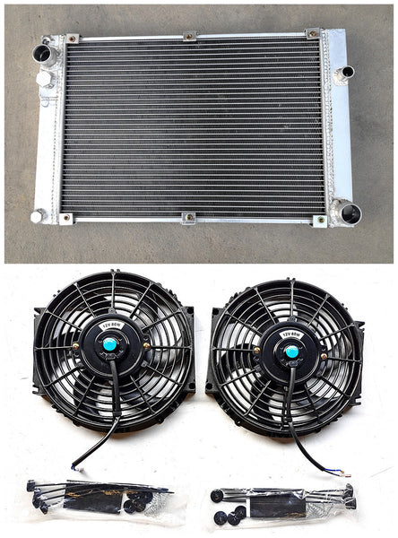 GPI  42MM Aluminum Radiator & fans Fit 1986-1991 Porsche 944 2.5L TURBO S2 3.0L NA M/T  1986 1987 1988 1989 1990 1991