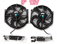 GPI 2pcs 9" 9 inch Universal Electric Radiator / Intercooler COOLING Fan +mounting kits