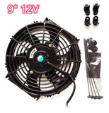 GPI 2pcs 9" 9 inch Universal Electric Radiator / Intercooler COOLING Fan +mounting kits