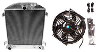 GPI 3 ROW 62MM Aluminum Radiator & FAN For Ford Chopped Ford V8 Hi-Boy Grill SHORTER 1932 AT