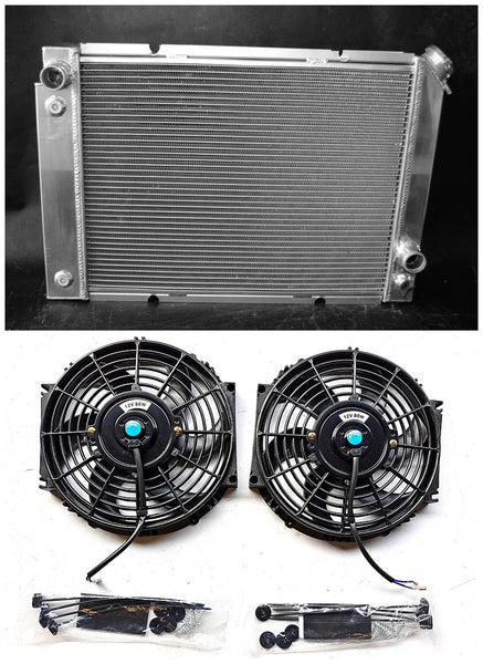 GPI 3 ROWS Aluminum Radiator & FANS for 1984-1988 Pontiac Fiero 2.5L/2.8L I4/V6  1984 1985 1986 1987 1988