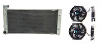 GPI Aluminum radiator + fans for 1983-1998 VW Golf 2 & Corrado VR6 Turbo Manual MT 1991 1992 1993 1994 1995 1996 1997 1998 83 84 85 86 87 88 89 90