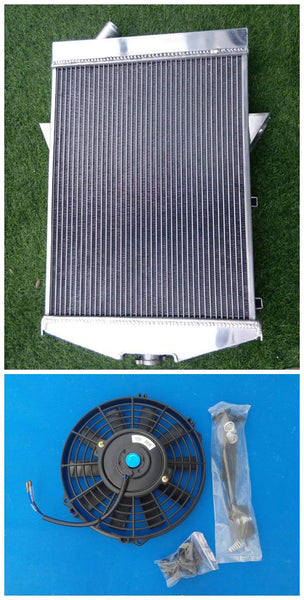 GPI  62MM CORE 3ROW Aluminum Radiator&Fan For 1955-1957 Jaguar XK140 3.4L L6 1955 1956 1957