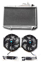 GPI Aluminum Radiator & fans For 1983-1987 Toyota Corolla AE86 4AGE GTS MT 1.6L I4 56MM 1983 1984 1985 1986 1987