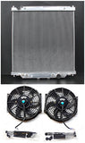 GPI  Aluminum Radiator& FANS FOR 2003-2007 Ford 6.0L Powerstroke F250 F350 F450 F550 trucks equipped 2003 2004 2005 2006 2007