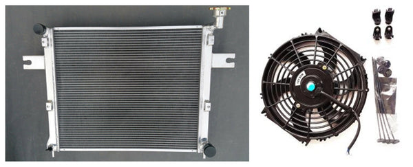 GPI  2 Row Aluminum Radiator & FAN For 2005-2010 Jeep Grand Cherokee / 2006-2010 Commander 3.0 3.7 V6 4.7 6.1 V8  2006 2007 2008 2009 2010