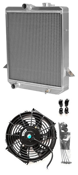 GPI 56mm Aluminum radiator & fan FOR 1965-1967 TRIUMPH TR4A Manual 1965 1966 1967 1968