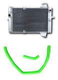 GPI ATV Aluminum Radiator & green hose for 2003-2009 Kawasaki KFX700 KFX-700  2004 KFX 700 2003 2009 2008 2007 2006 2005