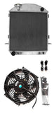 GPI 62mm 3 core Aluminum Radiator & FAN For 1917-1927 Ford Model T-Bucket Grill Shells AT 1917 1918 1919 1920 1921 1922 1923 1924 1925 1926 1927