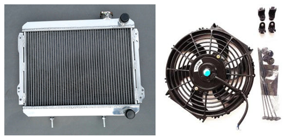 GPI Aluminum Radiator  & Fan FOR  1979-1983 Toyota Corolla SR5 AE70/AE71/AE72 3A/4A 1.5/1.6 M/T 1979 1980 1981 1982 1983