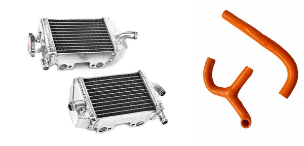 GPI  Aluminum Radiator & ORANGE Silicone Hose for 2010-2015  65SX 65 SX 2009 2010 2011 2012 2015 2014 2013