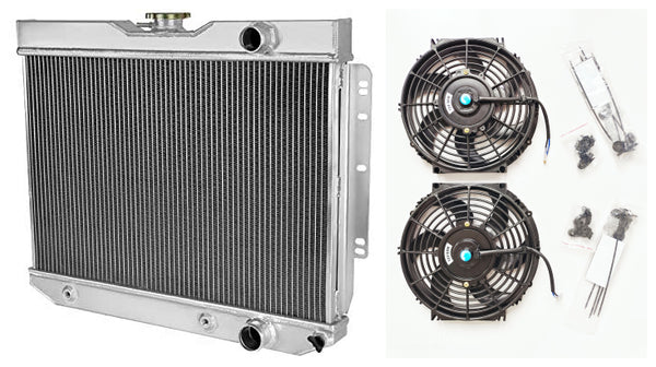 GPI Aluminum Radiator & FANS  for  1960-1965 Chevy Car 230/235/283/327/348 L6/V8 AUTO   1960 1961 1962 1963 1964 1965