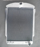 GPI 56MM Core Aluminum Radiator+Fan For 1940 1941 Chevy STREET ROD 3.5L L6 Polished AT / MT