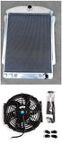 GPI 56MM Core Aluminum Radiator+Fan For 1940 1941 Chevy STREET ROD 3.5L L6 Polished AT / MT