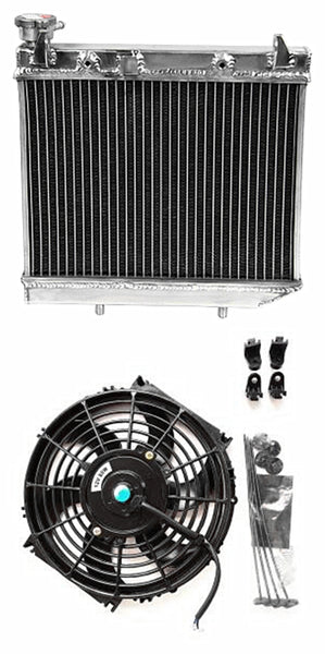 GPI Aluminum Radiator & fan For 2004-2009 Honda TRX450R TRX 450 R / 2006-2014 TRX450ER  TRX 450 ER 2004 2005 2006 2007 2008 2009 2010 2011 2012 2013